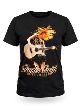Taylor Swift  Black 'Fearless' Graphic Tee